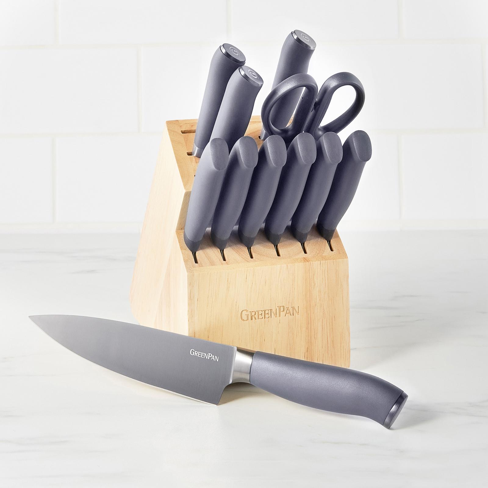 Thyme & Table Knife Set 13-Piece Kitchen Slim Block Stainless Steel Knife  Set US