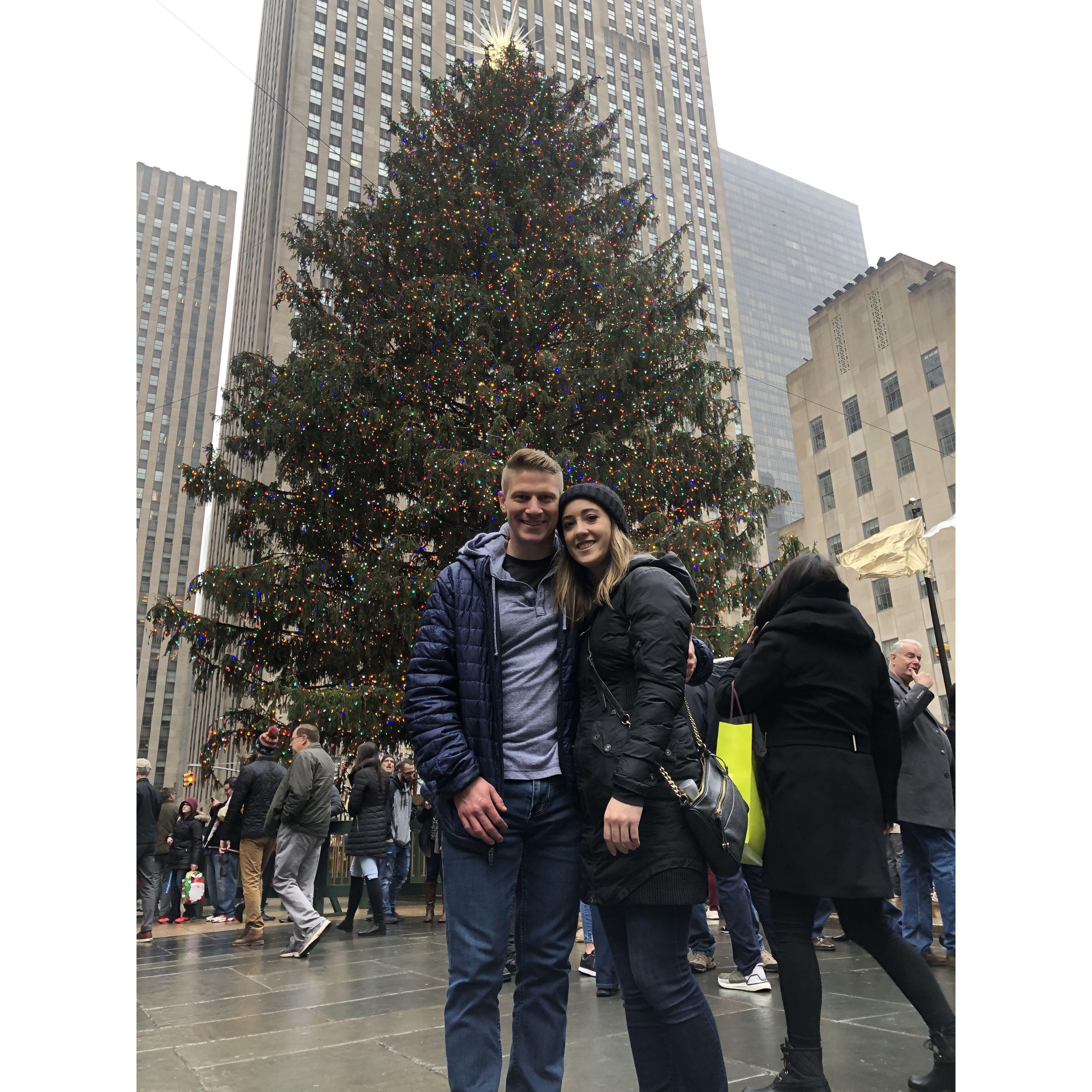 Amanda surprised Aaron with a birthday trip to New York City, Aaron's first time there. December 2019