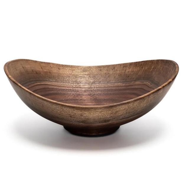 Medium Live Edge (oval) Wooden Bowl : Walnut
