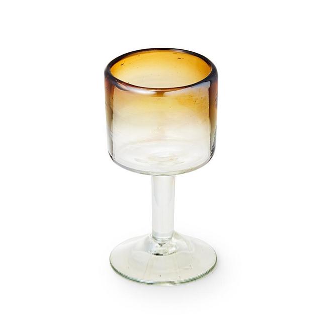 IRIDESCENT OMBRÉ AMBER WINE GLASS