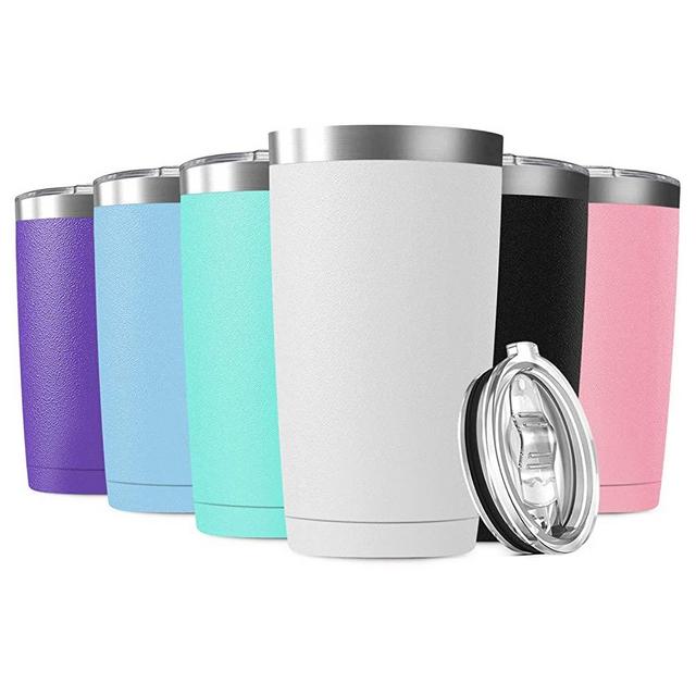 Deitybless 6 Pack 20oz Tumbler Vacuum Insulated Travel Mug with Lids, Stainless Steel Double Wall Bulk Cup for Home, Office, Outdoor Suitable for Vehicle Cup Holders(Assorted Colors)