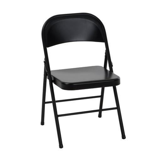 Cosco Indoor Black Metal Solid Standard Folding Chair