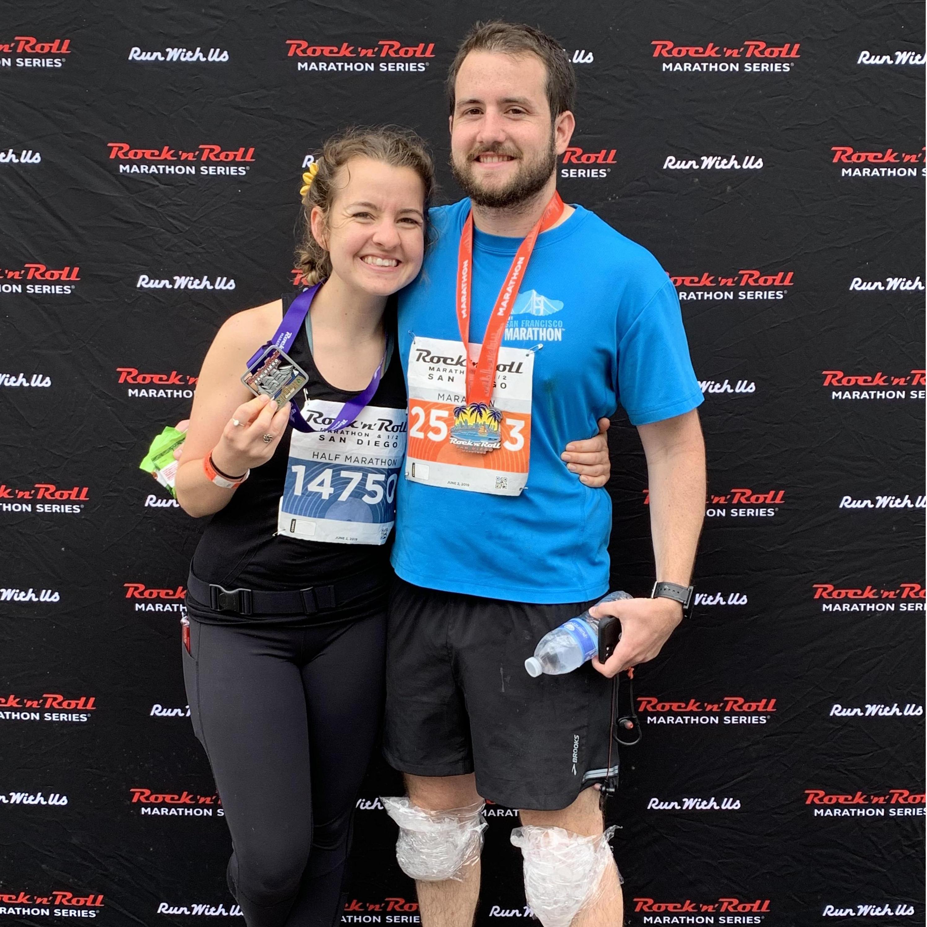 Andrew's first marathon & Seanne's first half marathon, 2019