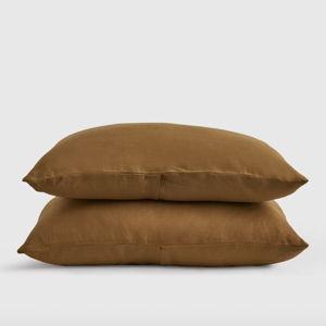 European Linen Sham Set in Tobacco — King