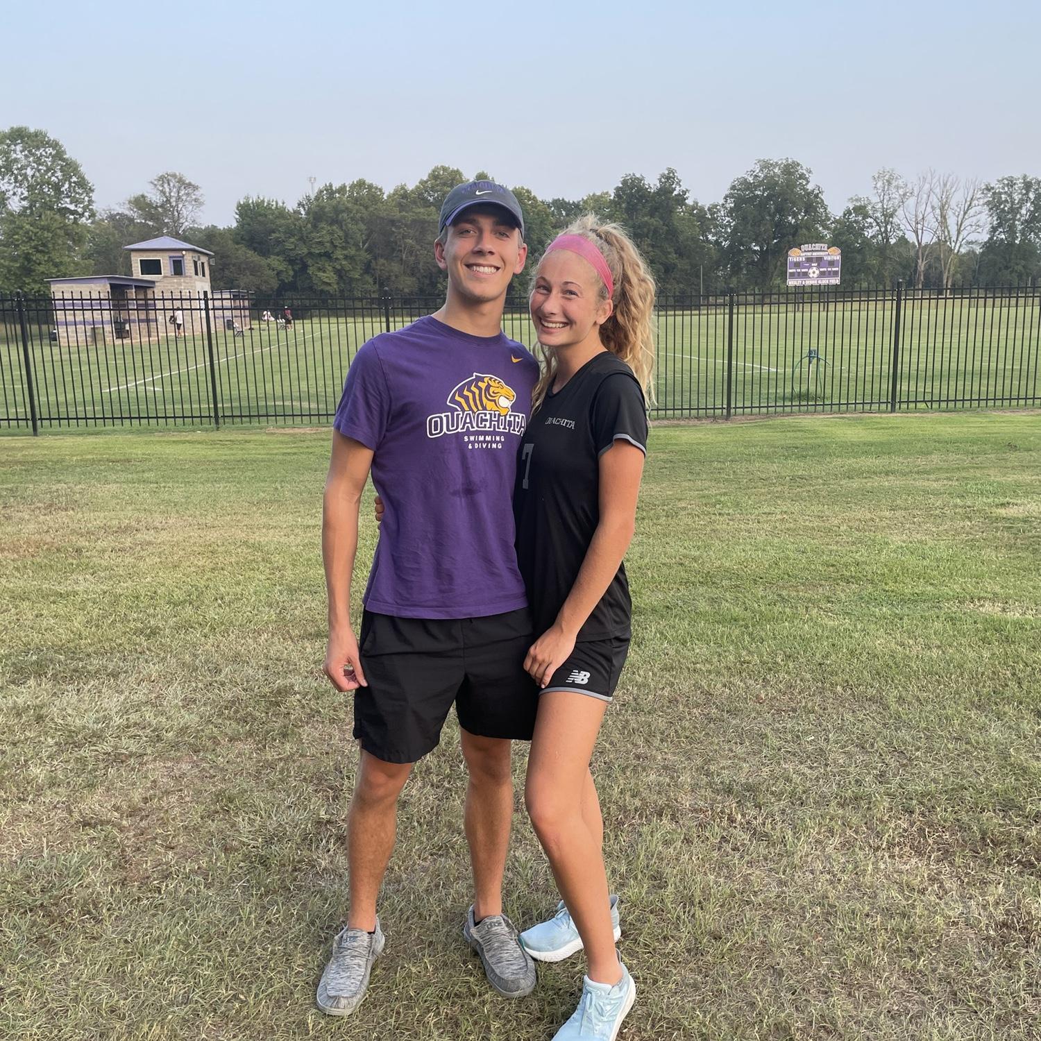 A college life of lots of collegiate sports: swimming, diving, soccer, and track