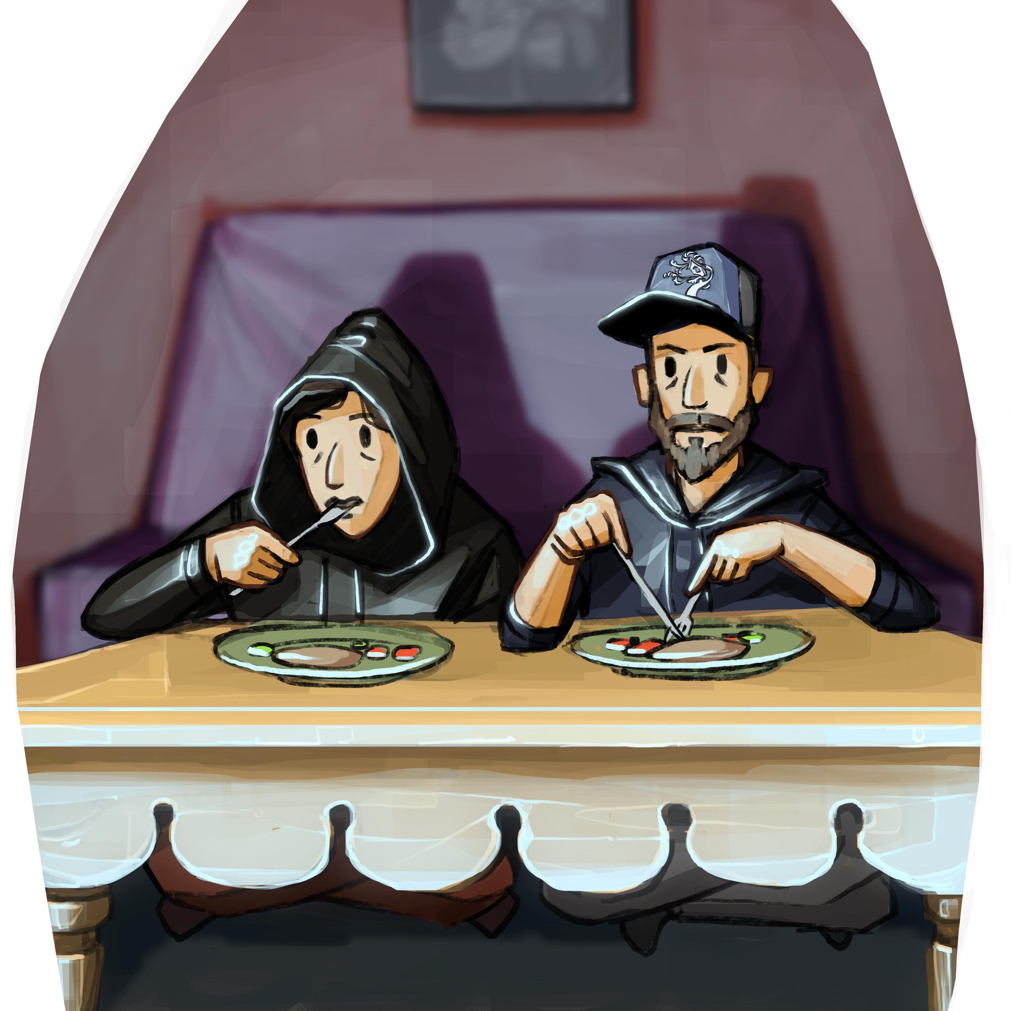 We usually watch a show while we eat the delicious meals Alston prepares.