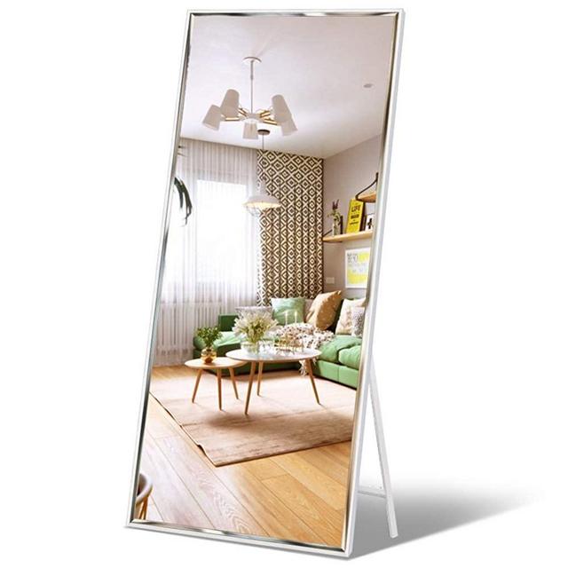ZBEIVAN Full Length Mirror 65"x23.6" Standing/Wall Hanging, Vertical White Frame HD Rectangle Full Body Tall Big Floor Stand up or Wall Mounted Mirror