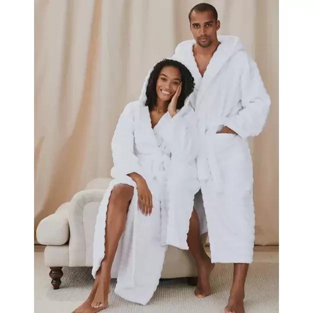 Unisex Hydrocotton Hooded Ribbed Robe