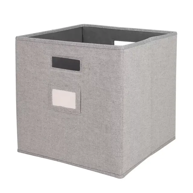 Squared Away™ 13-Inch Collapsible Storage Bin w/ Label Holder in Alloy