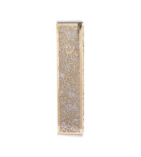 Anodized Aluminum Mezuzah Case with Metal Cutout - Pomegranate