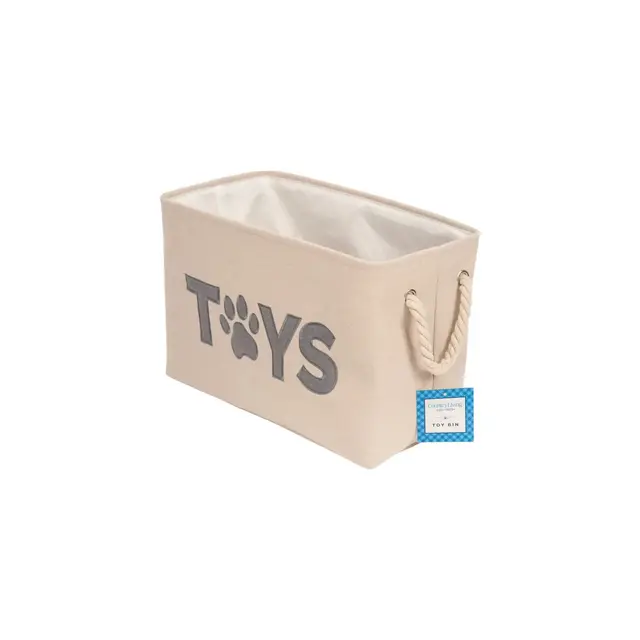 Country Living Foldable Fabric Dog Toy Storage Bin - Durable Organizer for Pet Accessories