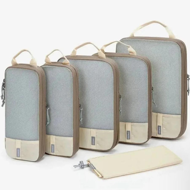 BAGSMART Khaki Compression Packing Cubes