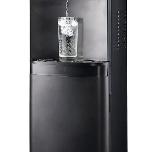 Igloo Bottom Loading Water Cooler – Hot, Cold, & Room Temperature Dispenser – Black, Holds 3 & 5 Gallon Jugs, Child Safety Lock – for Homes, Kitchens, Offices, Dorms