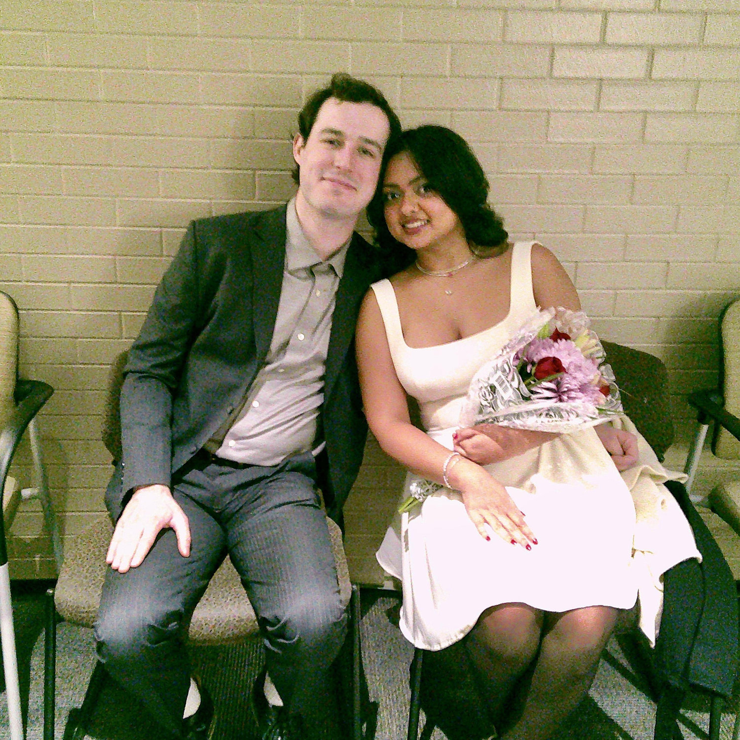 Waiting in the courthouse to get married