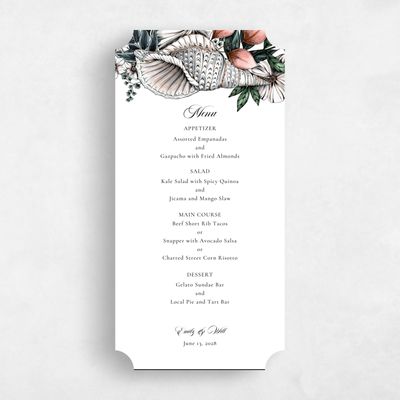 Pink Ticket Wedding Menu - Oahu