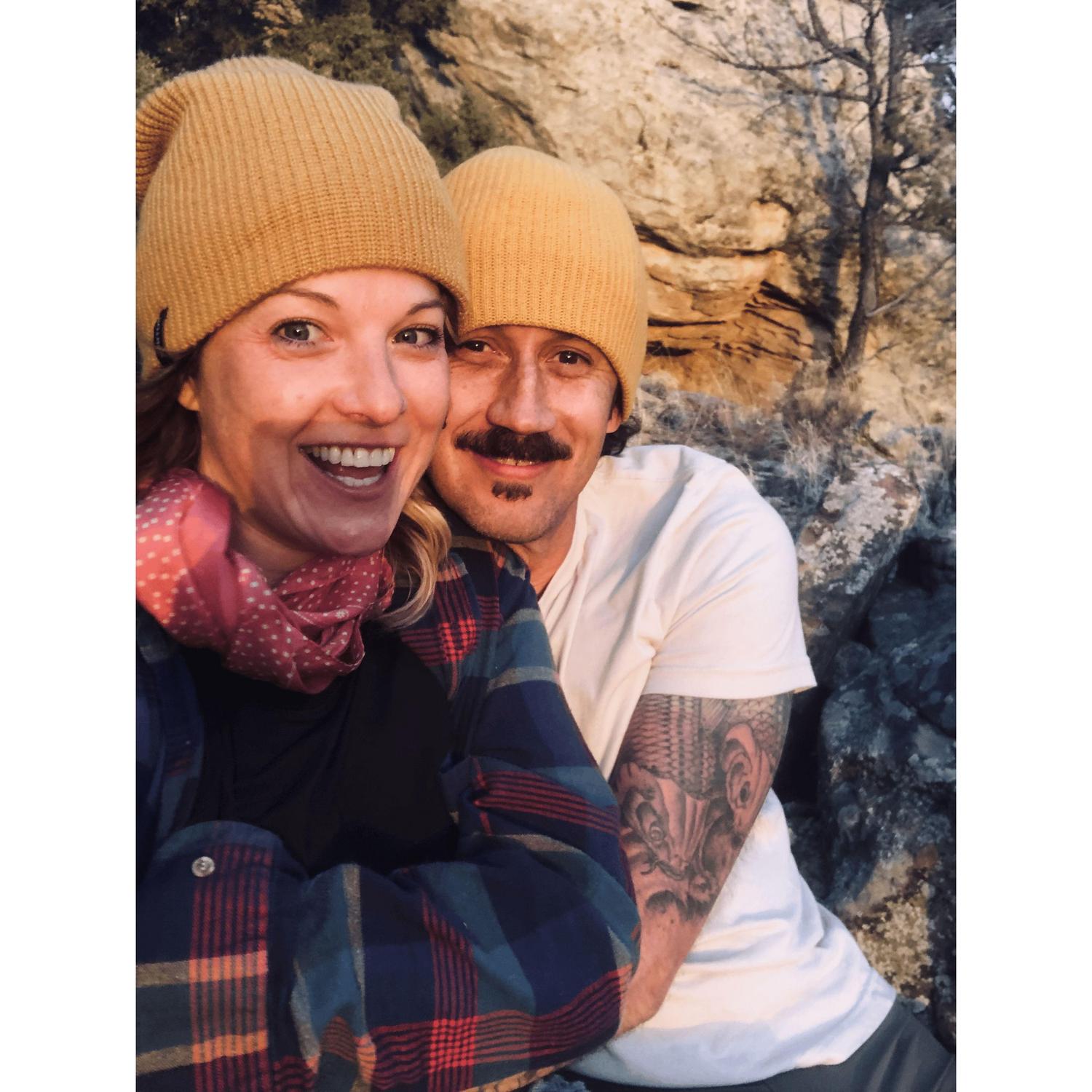 Is this photograph our best? No. Did I have Covid but thought I was fine after 3 days and didn't want to miss our first camping trip together? Yes.