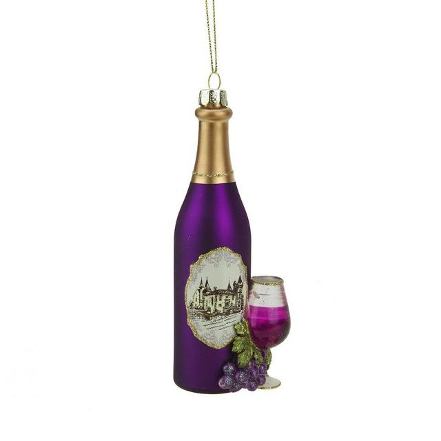 Tuscan Winery Wine Glass Bottle Christmas Ornament