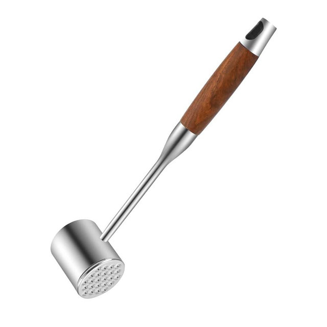 MAXCOOK Meat Tenderizer, 304 Stainless Steel Meat Hammer with Wood Handle,Kitchen Meat Mallet for Cooking, Chicken Steak Meat Tenderizer Tool