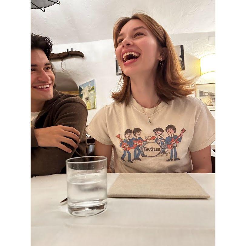 A candid photo their friend Ryan took of the happy couple their last night in Florence.
