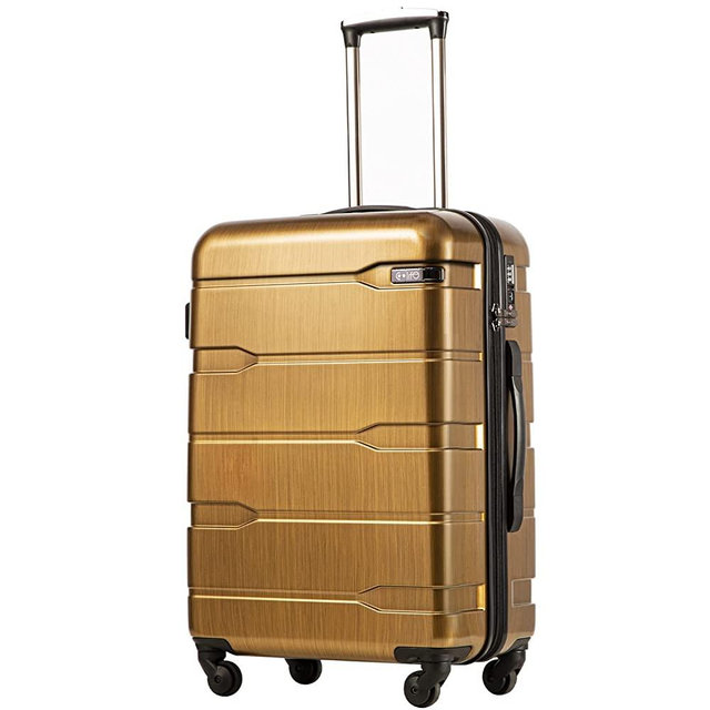 Coolife Luggage Expandable(only 28") Suitcase PC+ABS Spinner Built-In TSA lock 20in 24in 28in Carry on