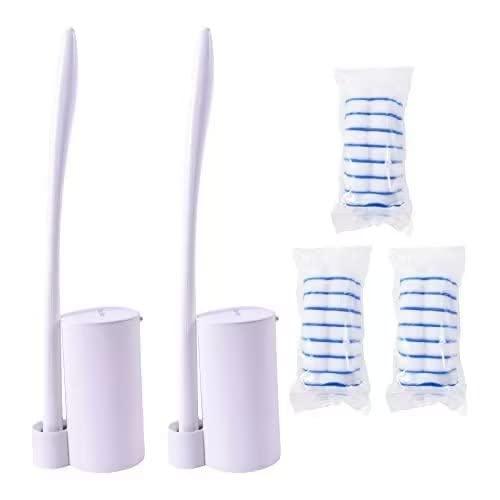 Topo Bear Disposable Bowl Brush with 24 Brush, Bowl Cleaner, Cleaning System Starter Kit(Pack of 2)