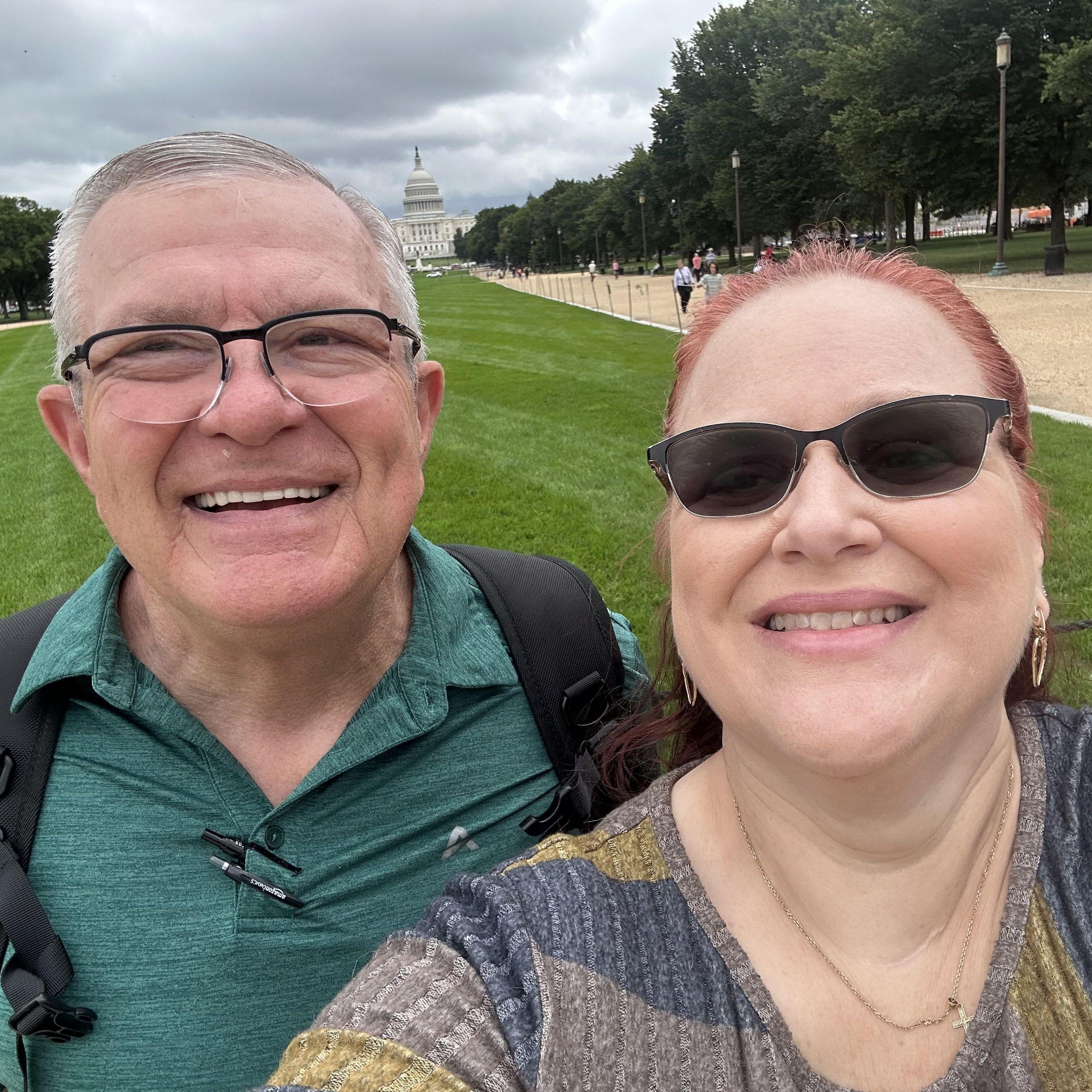 At the National Mall in DC with the Capital Building behind us.