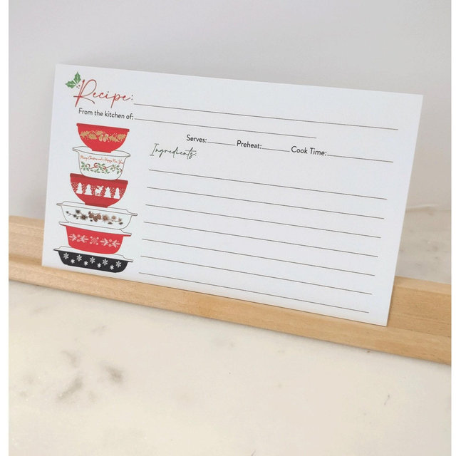 Christmas Pyrex Inspired Recipe Cards: 3x5 or 4x6