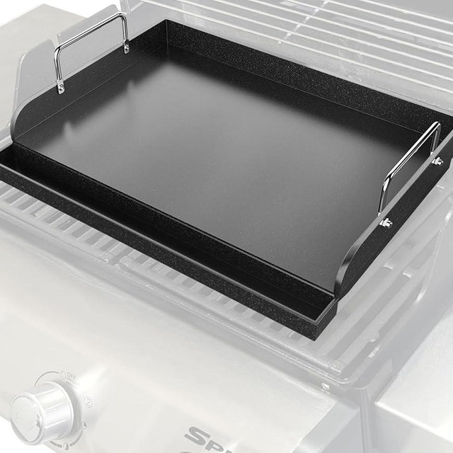 Cast Iron Griddle for Gas Grill, Nanoceramic Nonstick Flat Top Griddle Insert for Outdoor Gas Grill