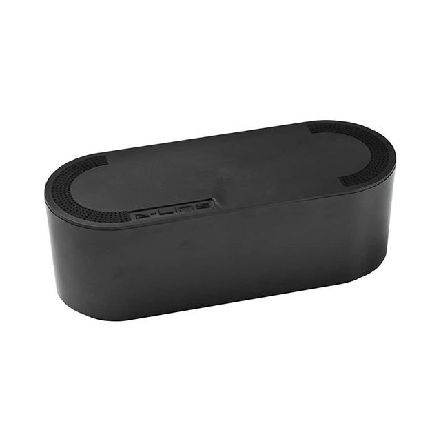 D-Line Cable Management Box | Hide and Conceal Power Strips and Electrical Cords from TVs, Computers, and Desks | Cord Organizer Made from Electrically Safe ABS Material (Small, Black)