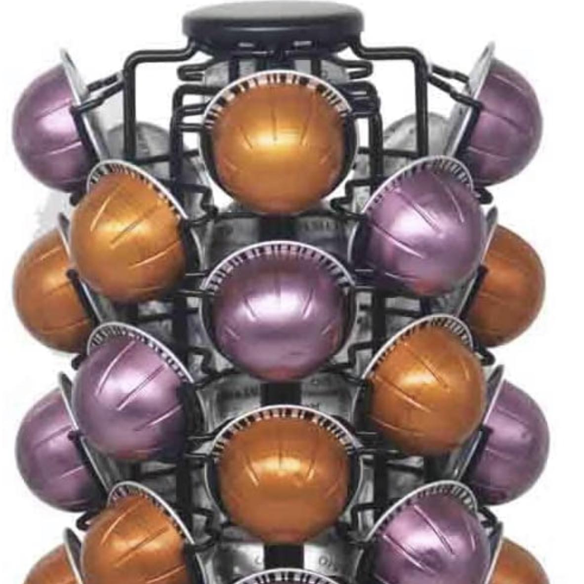 BLACKSMITH FAMILY Nespresso Pod Holder, Nespresso Capsule Holder, Nespresso Vertuo Pod Holder,Nespresso Vertuoline Pods Storage Carousel,Black (Holds 44 NESPRESSO VERTUOLINE Capsules)