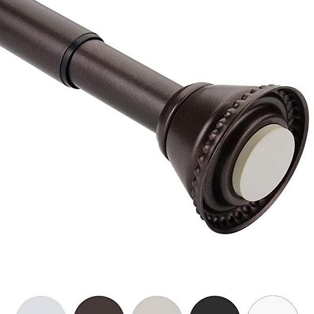 Amazer Shower Curtain Rod, 42-72 Inches Rust-Resistant Curtain Rod Adjustable Spring Tension Shower Rod for Bathroom, Bronze