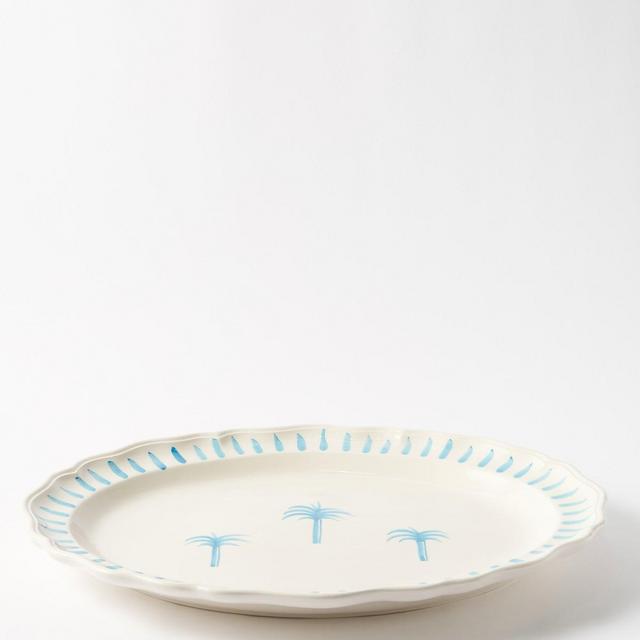 Les OttomansPalm Tree hand-painted ceramic platter