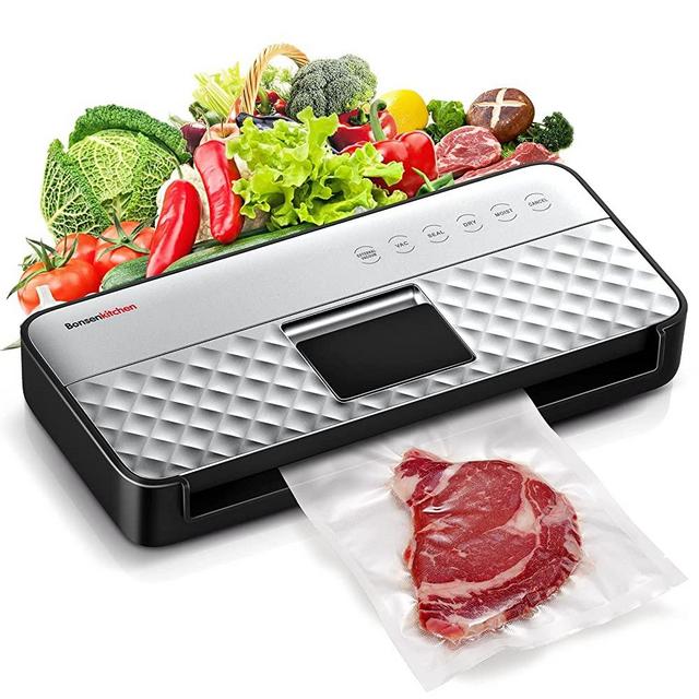 Automatic Vacuum Sealer, 5-in-1 Hands-Free Vacuum Sealer Machine, Vacuum Air Sealing System for Food Preservation, 21 Vacuum Bags Included, Food Sealer with LED Indicator/DRY&MOIST/VAC