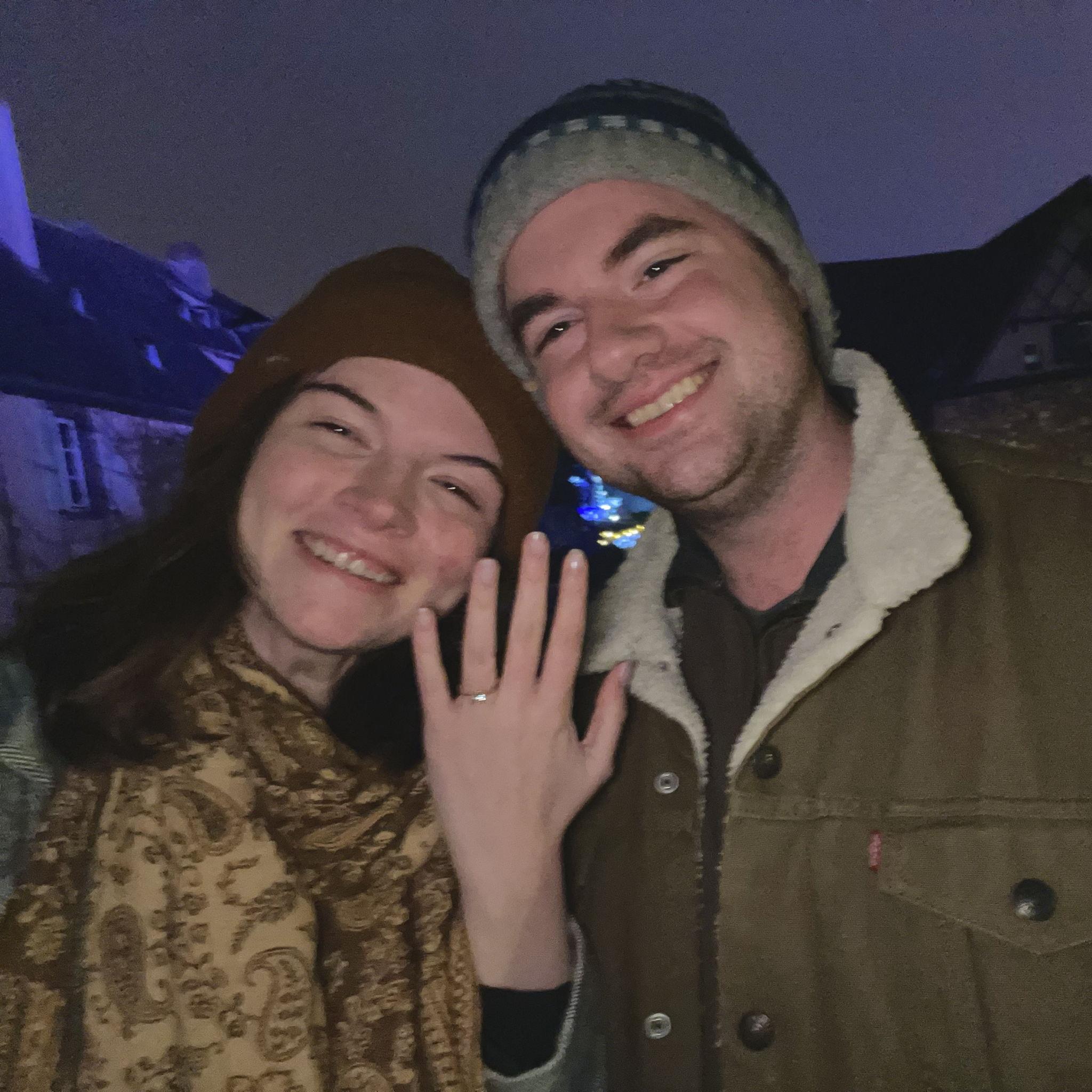 We took this on a bridge in Colmar, France right after Daniel proposed!
