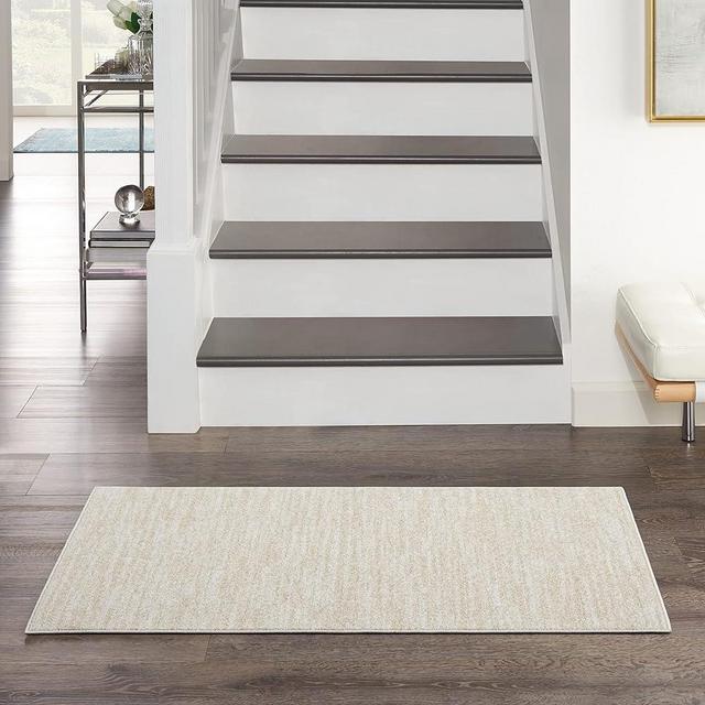 Nourison Essentials Indoor/Outdoor Ivory Beige 2' x 4' Area Rug, Easy Cleaning, Non Shedding, Bed Room, Living Room, Dining Room, Backyard, Deck, Patio (2x4)