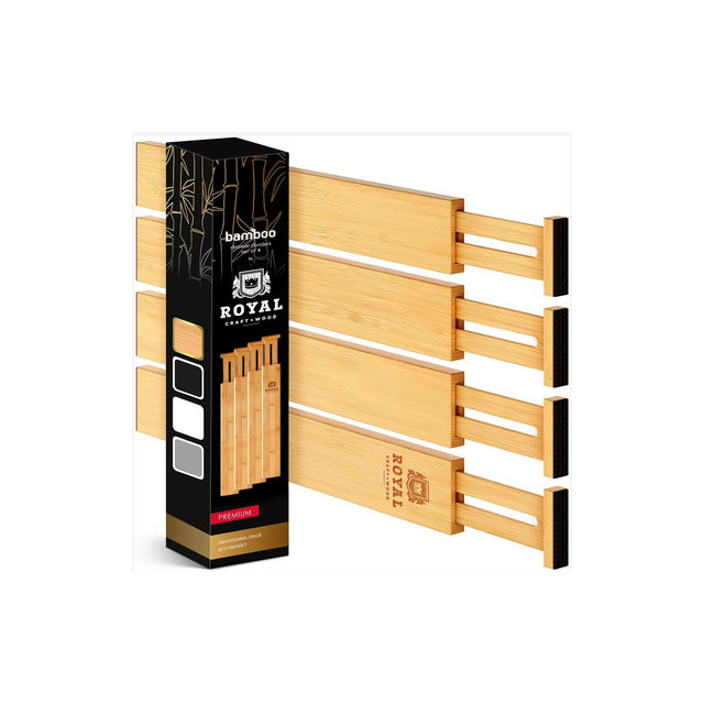 Royal Craft Wood Bamboo Drawer Dividers 13.5"-16"