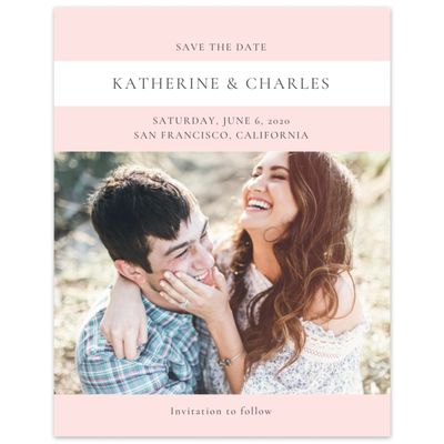 Blush, Pink Wedding Digital Save the Date - Potter Stripe