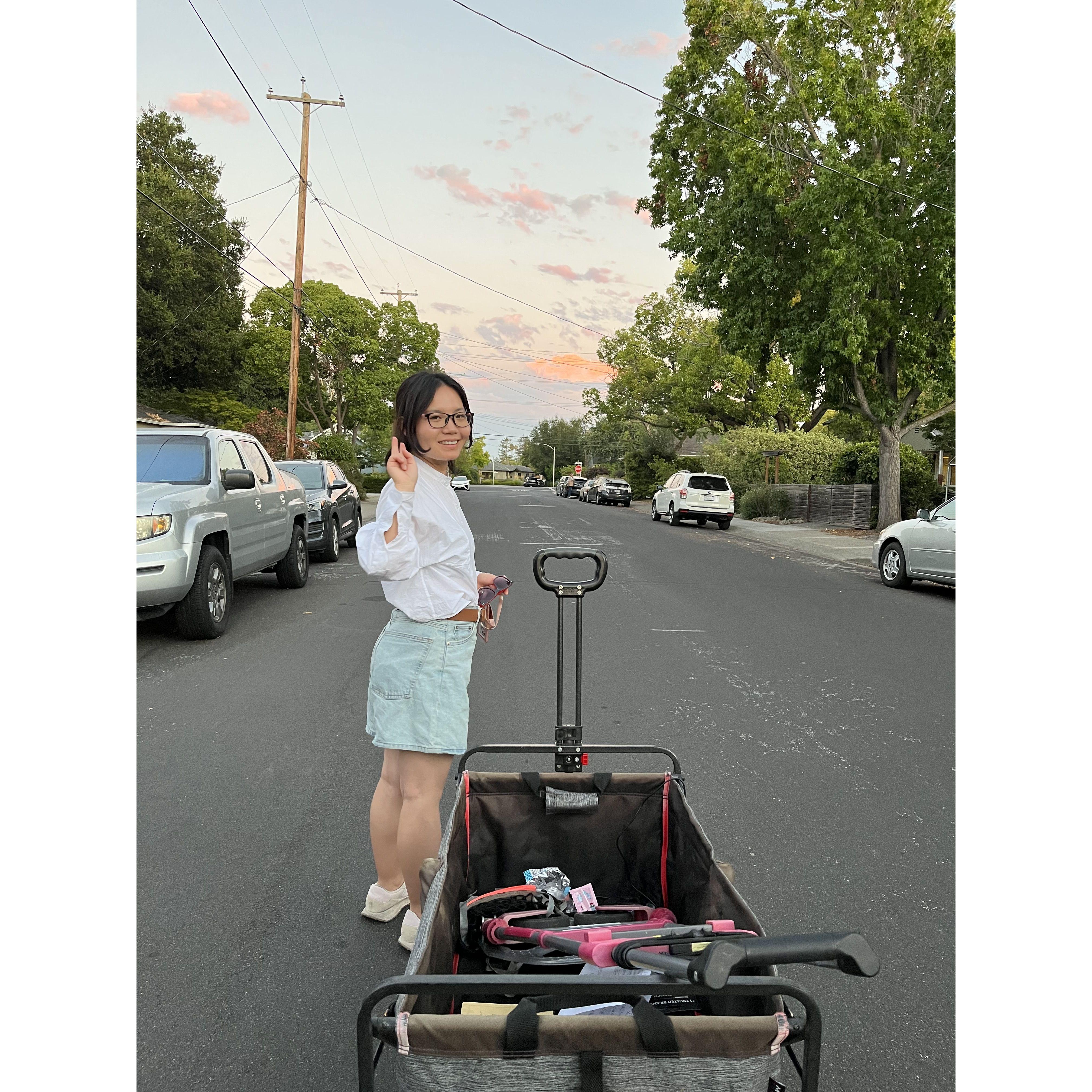 We were moving home for the first time with this small car! From 380 Meadow west to 275 Ventura ave.