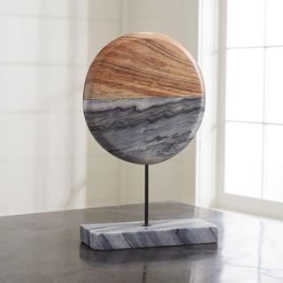 Grey Marble Wood Sculpture