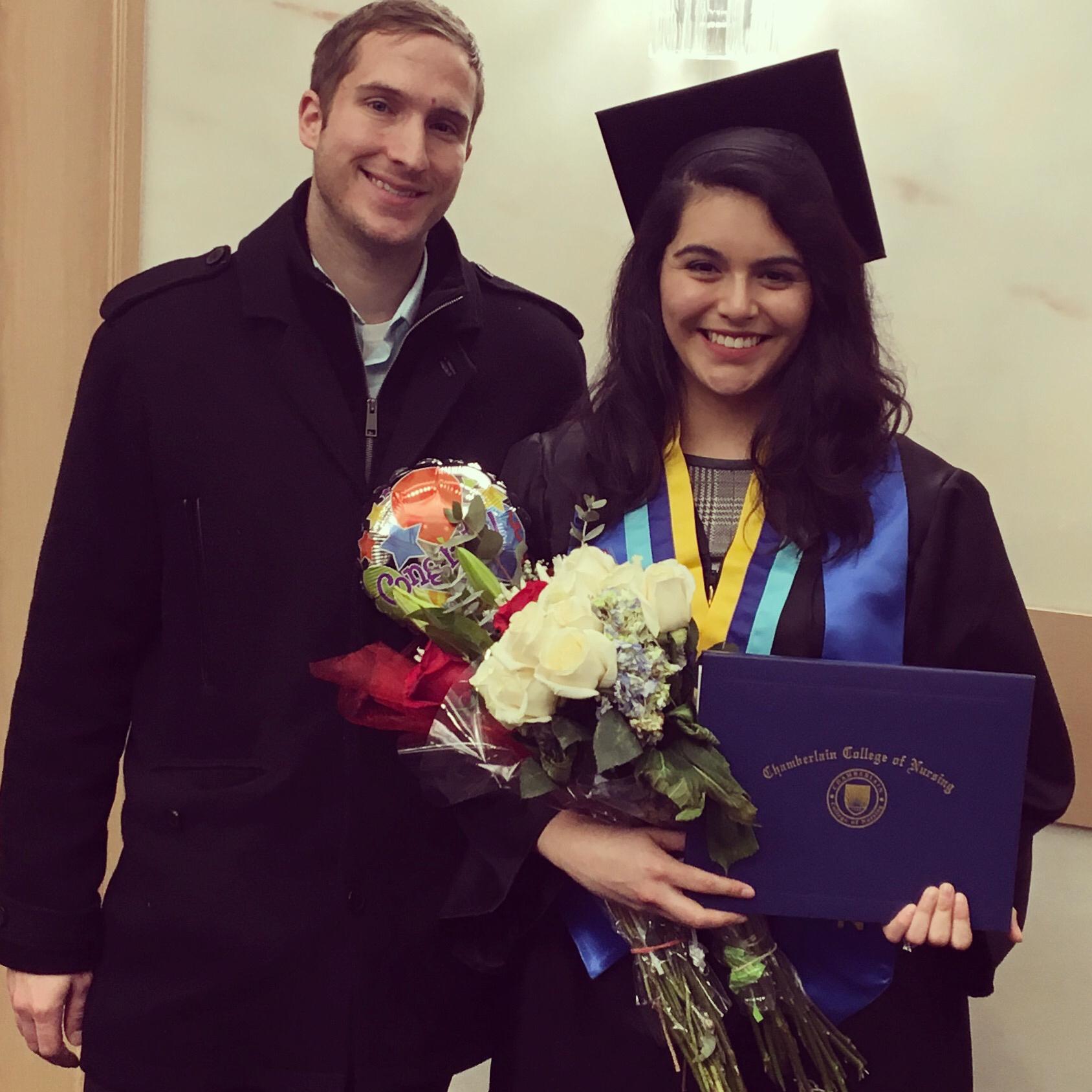 You can see we were both done with nursing school.