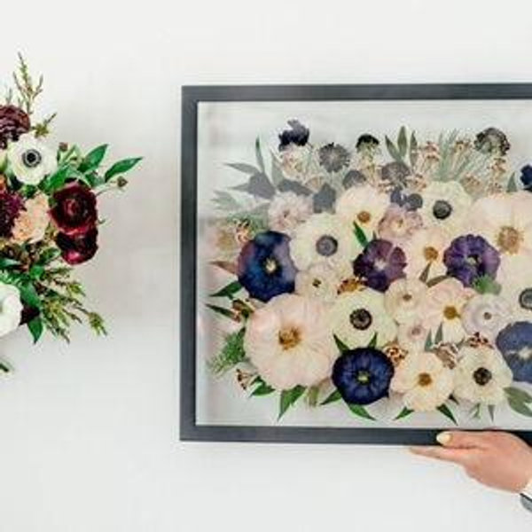 White Poppy Preservation: bouquet framing
