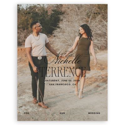 Black Wedding Digital Save the Date - Solange Portrait
