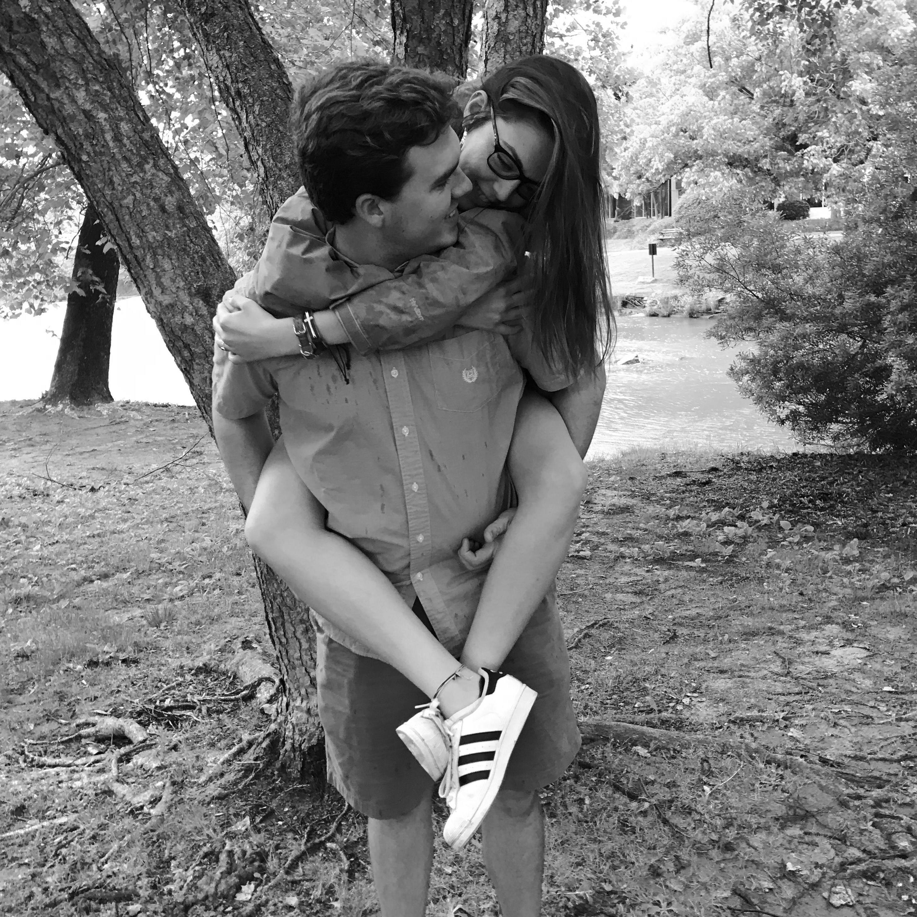 This was taken on our first date in downtown Greenville by the Falls