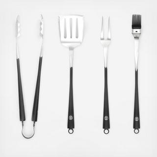 4-Piece Carbon Grill Tool Set
