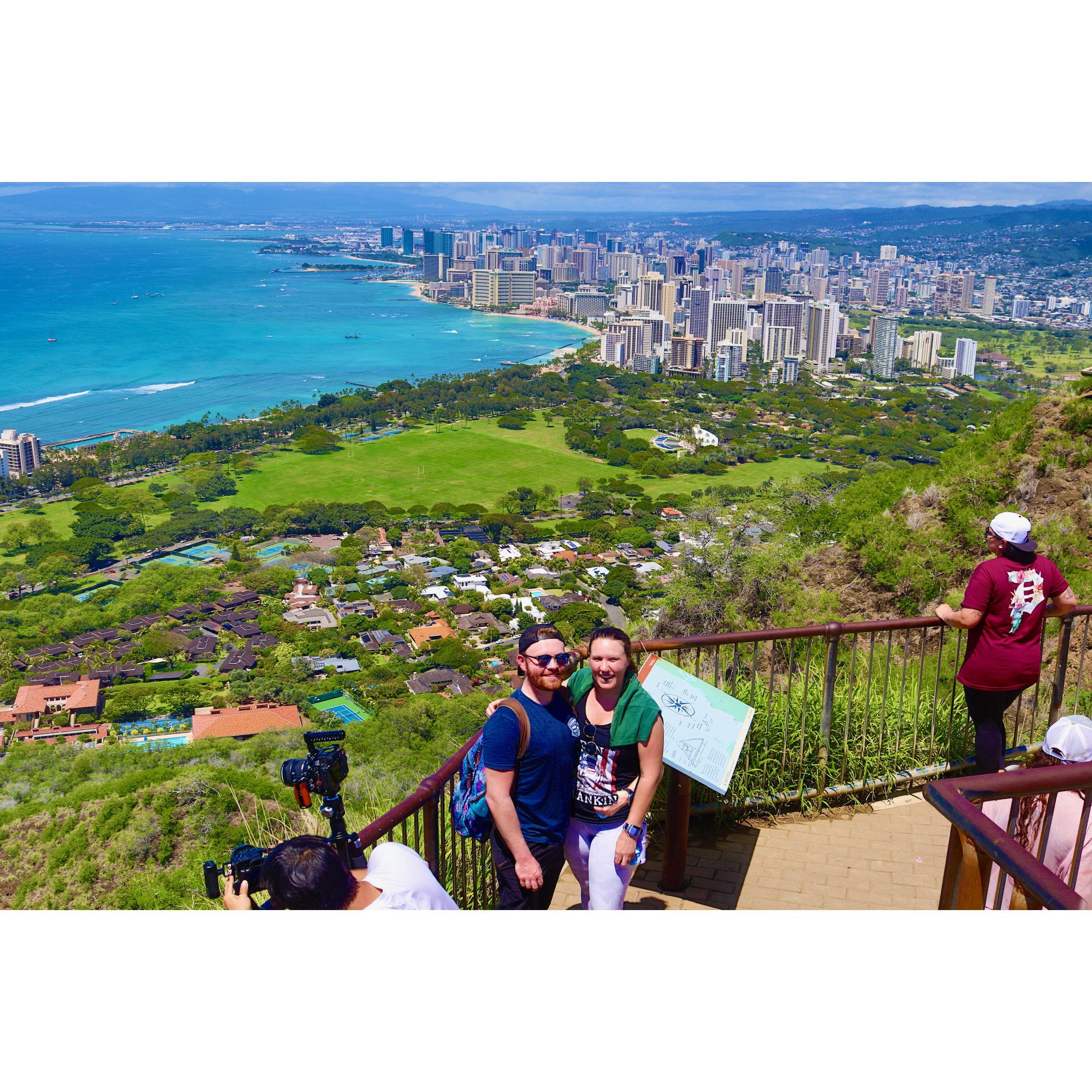 Diamondhead Crater hiking trail over looking Honolulu Hawaii!