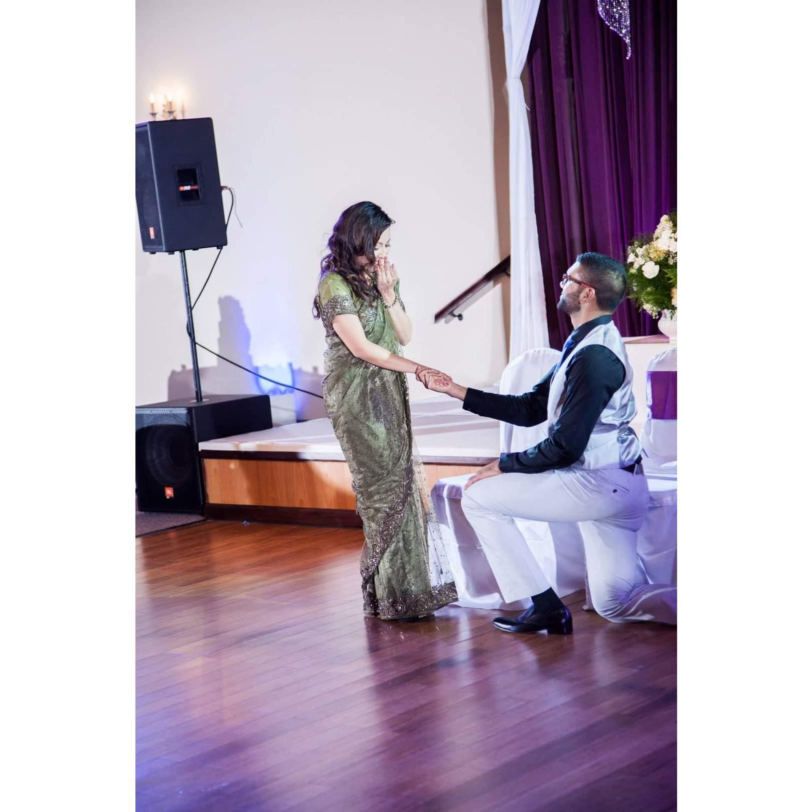 Sunny proposing to Edith in May 2014
