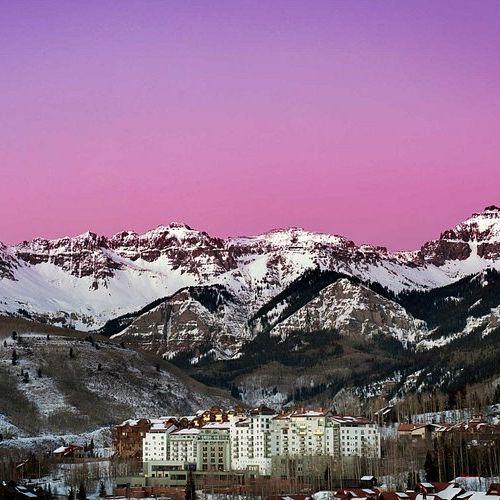 The Peaks Resort under the sunset painted sky