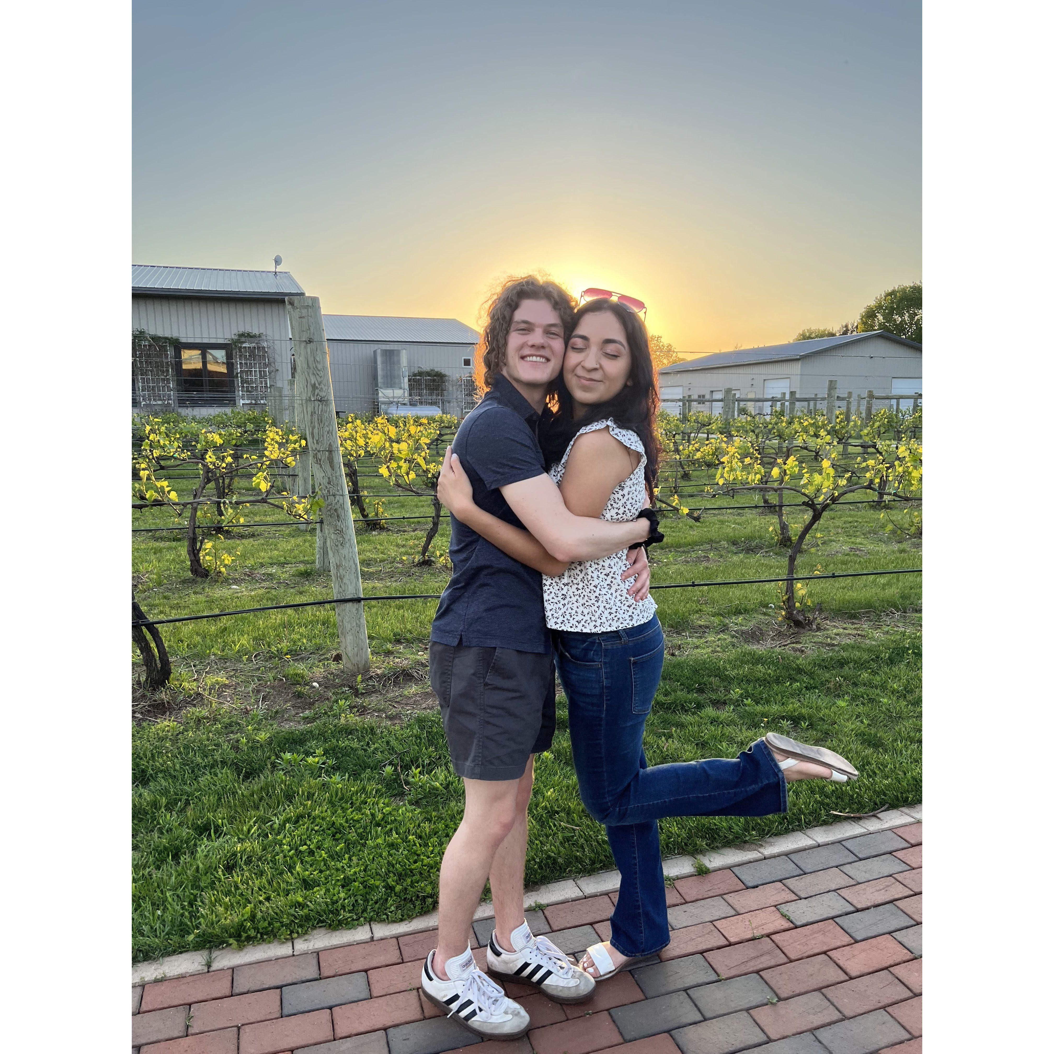 At a vineyard in Wisconsin