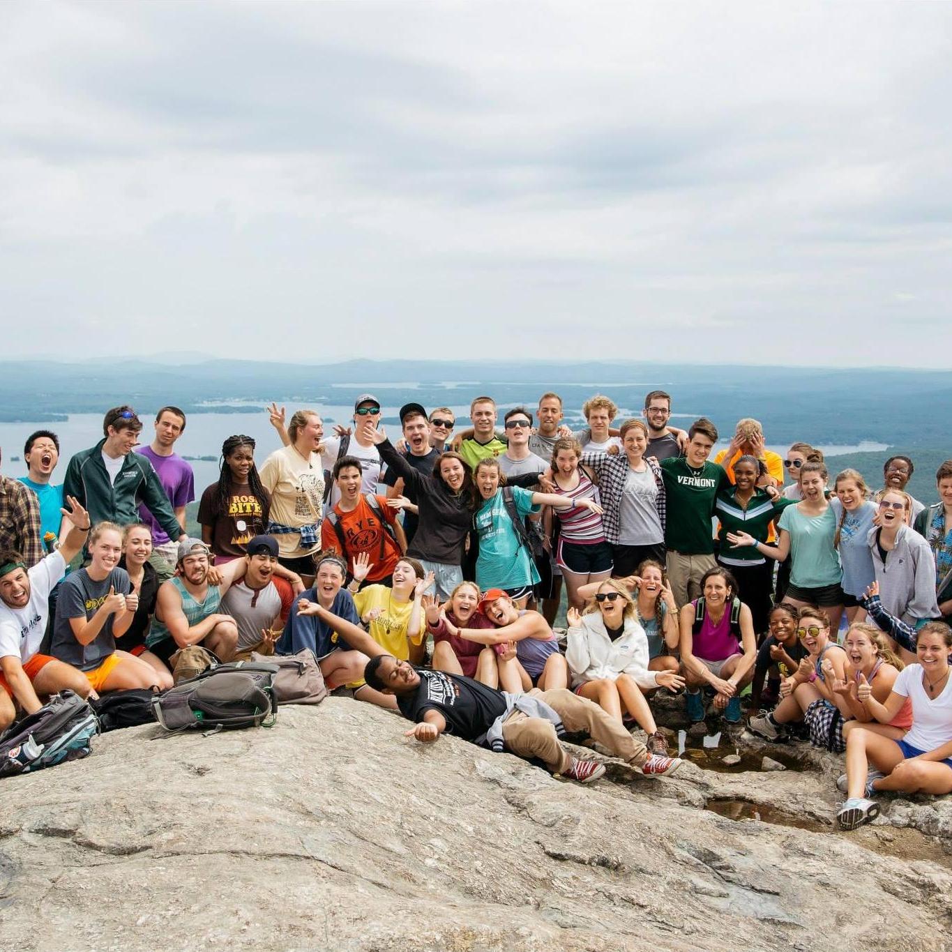 Our first photo together on top of Mt. Major in New Hampshire - this was taken right before we met! (2015)