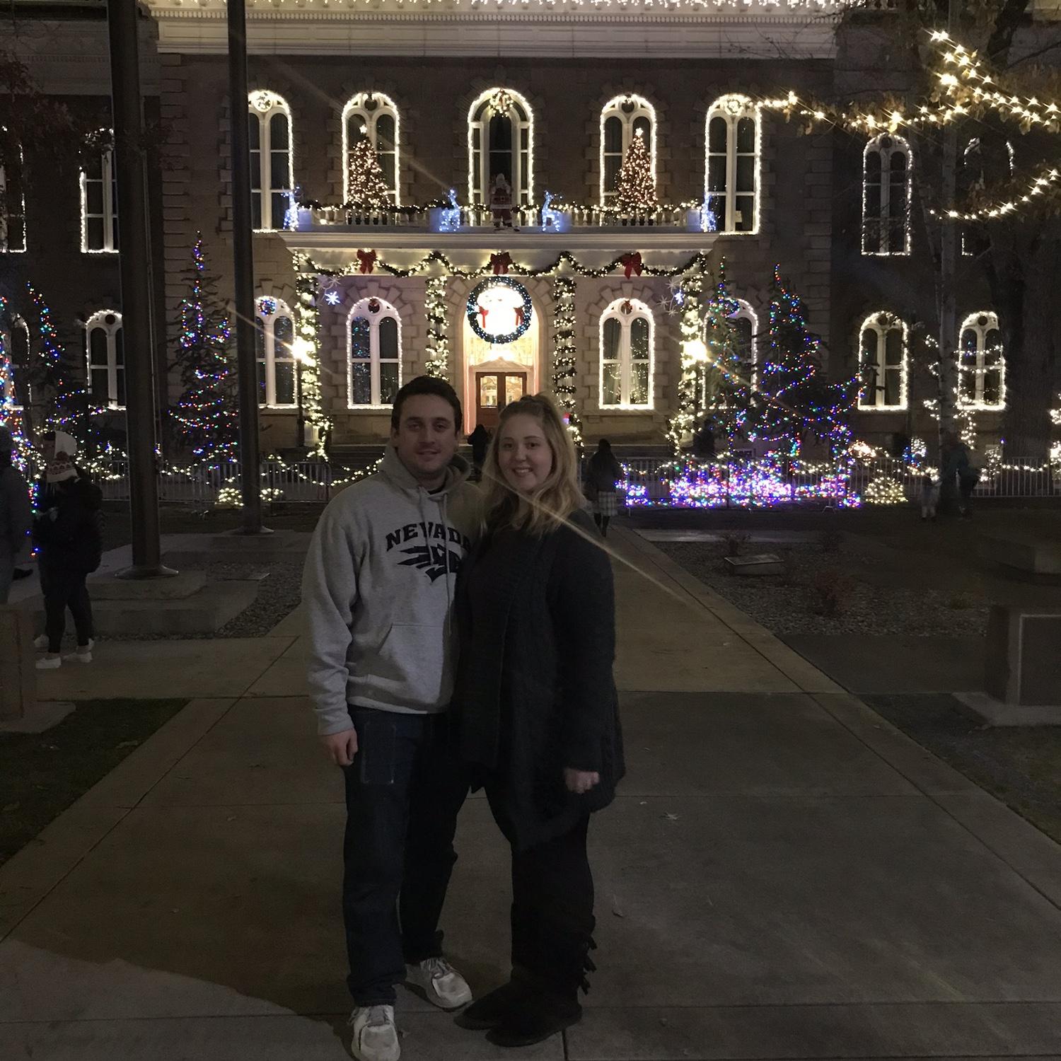 Brad & Amber Dawn looking at Christmas Lights in Carson City, 2018